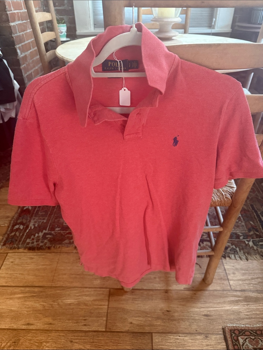 Ralph Lauren Polo Shirt in Coral with Navy Pony